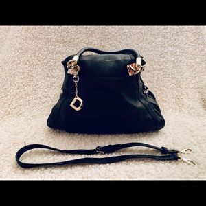 DKNY Crosby Leather Tote Bag/Satchel (Black)